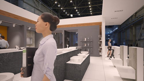 时尚现代厨卫用品展位3D效果图设计制作方案
